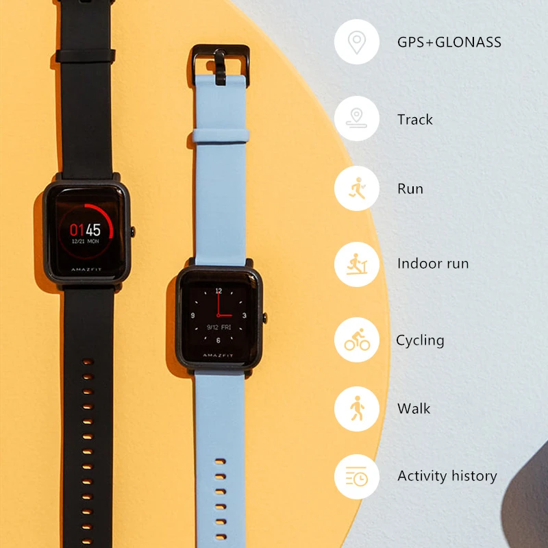 Смарт-часы Amazfit Bip Bluetooth GPS ГЛОНАСС пульсометр водозащита IP68 |