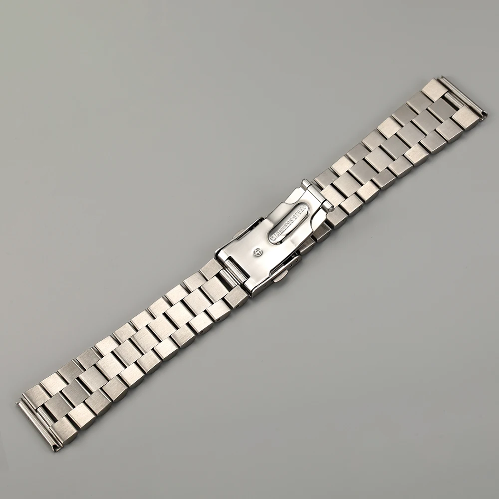 18mm 20mm 22mm Brush Polish solid Stainless Steel President Watch Strap band flat end for all watches