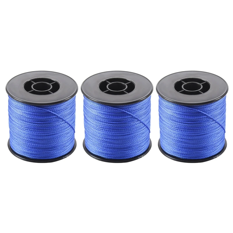 

3X 500M 100LB 0.5Mm Super Strong Braided Fishing Line PE 4 Strands Color:Blue