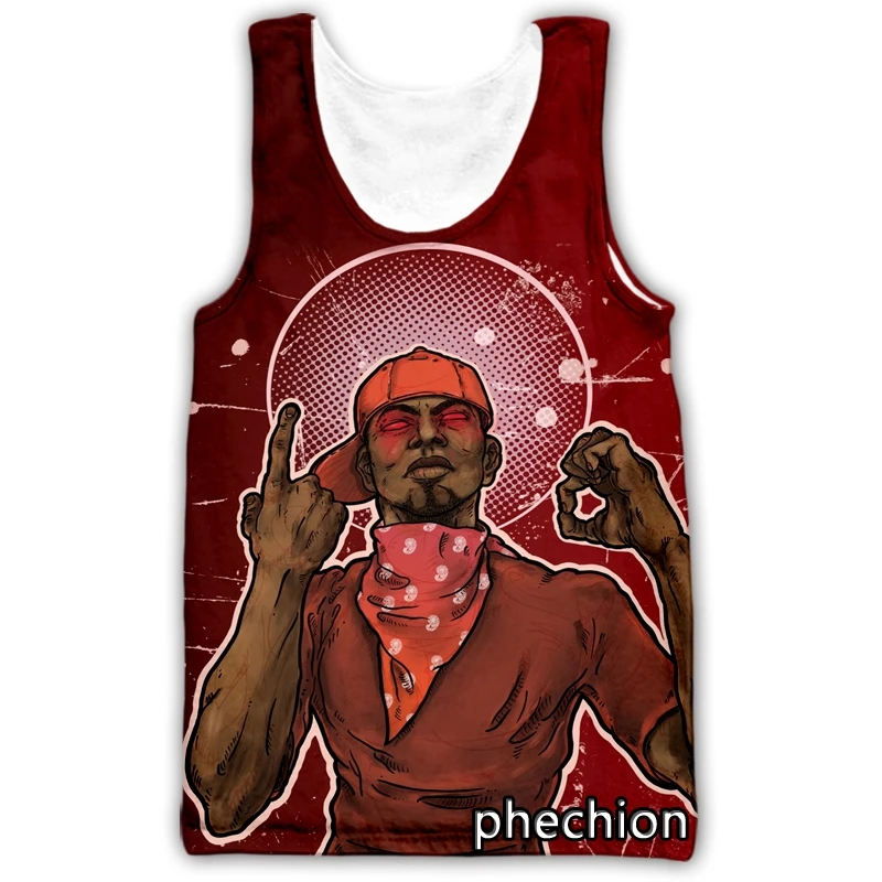

phechion New Fashion Men/Women Blood Gang 3D Printed Sleeveless Vest Streetwear Men Loose Sporting Tank Tops A71