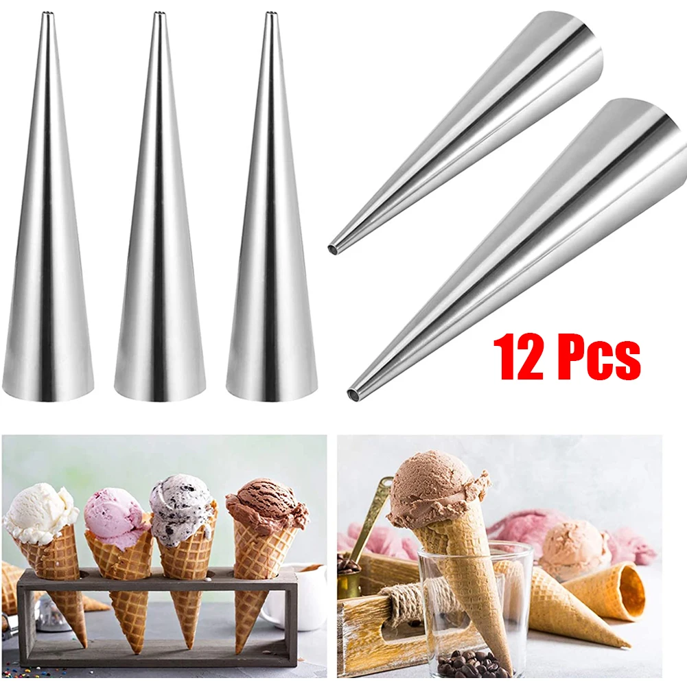 

High Quality Bread Baking Tubes Bread Molds 12 Pcs 12.1x3.4cm Accessory Cream Croissant Horn Form Tubes Non-Stick