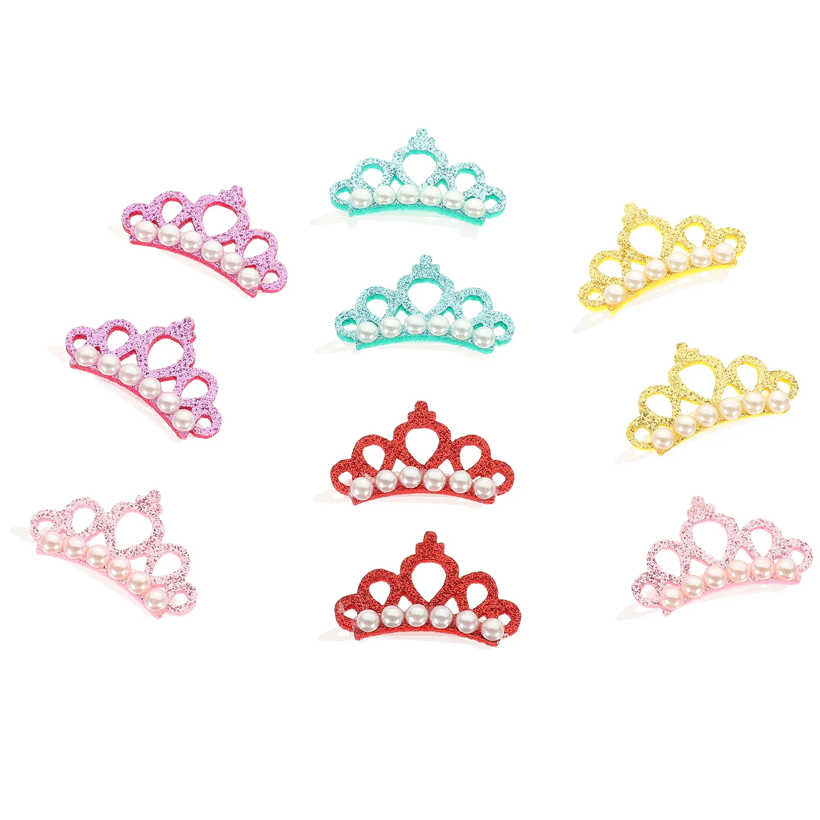 

10Pcs Pet Headdress Crown Model Dog Hair Clips Puppy Headdress Cat Headdresses Pet Crown Shaped Hairpins for Party Cats Dogs