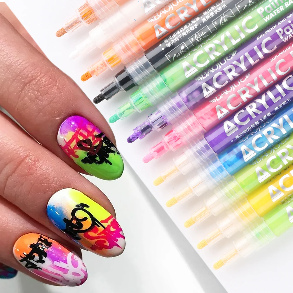 

1pcs Waterproof Nail Art Graffiti Pen Neon Gel Polish Abstract Stripe Lines Drawing Pen Painting Liner Brush Manicure Tools GLTY