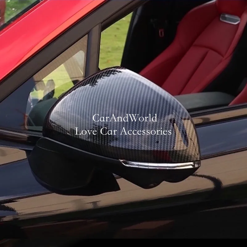 Корпус из АБС-углеродного волокна дверь зеркало заднего вида рамка Обложка брови