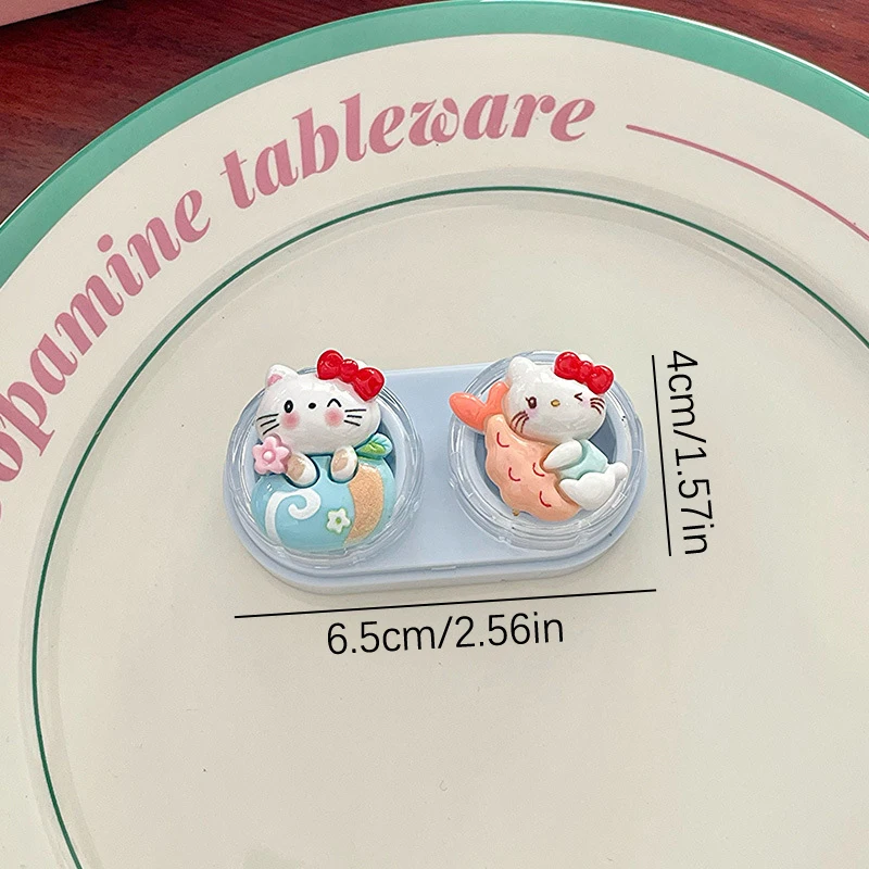 Милый чехол для контактных линз Hello Kitty Sanrio Kt Cat портативная коробка красоты
