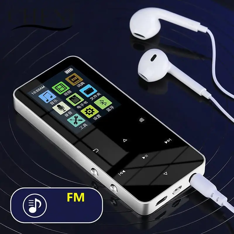 1Pcs MP3 Player With Bluetooth Built-in Speaker Touch Key FM Radio Video Play E-book HIFI Metal MP 4 Music Player