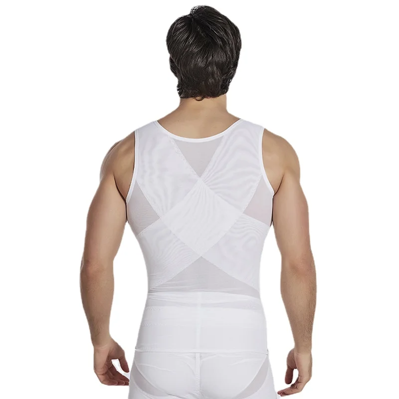 HaleyChan Mens Compression Shirt Slimming Body Shaper Vest Sleeveless Undershirt Tank Top Tummy Control Shapewear for Men Corset