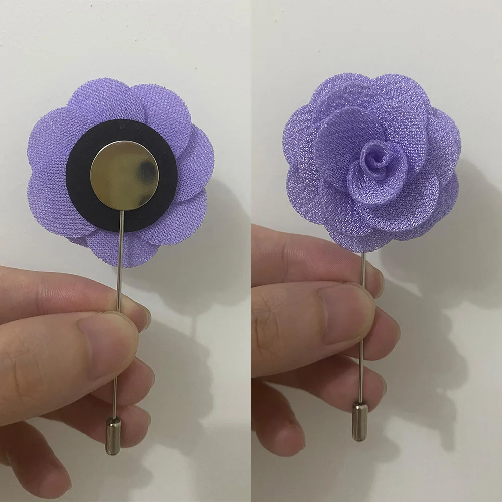 

31 Color Handmade Brooches Floral Lapel Pin for Men Suit Long Needle Fabric Flower Brooch Pins for Wedding Fashion Women Jewelry
