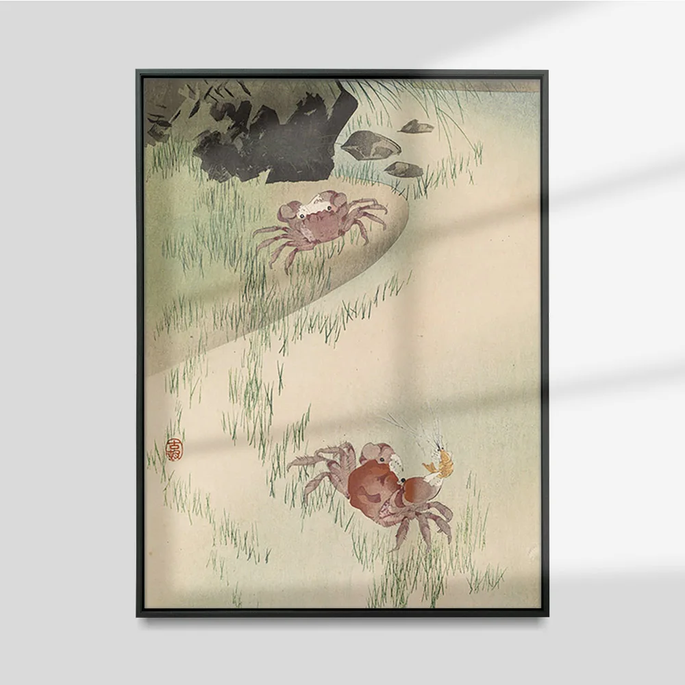 

Ohara Koson Japanese Ukiyoe Poster Crab Animal Canvas Painting Wall Art Print Picture Living Room Decor