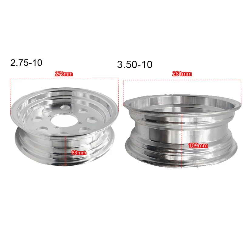 

2.75-10 /3.50-10 Aluminum Alloy Rim Wheels Hub 10 inch Wheel Rim 10" Rim Kit for Monkey MKE005 Motorcycle Dirt Bike