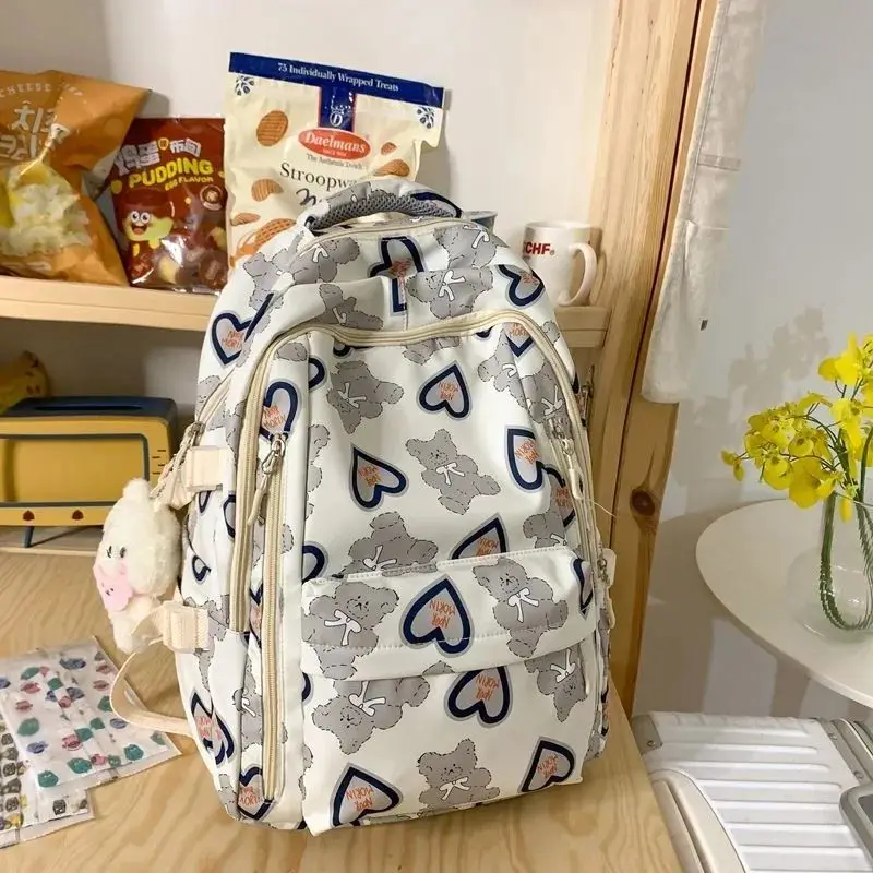 

Schoolbag girls primary school students 2023 new cute girls high school students junior high school bear large capacity backpack