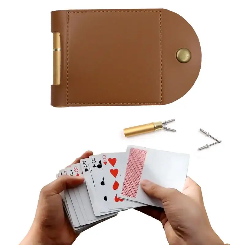 

Cribbage Board Game Classic 2 Track Leather Cribbage Board With 4 Cribbage Pegs Portable Card Board Game For Indoor & Outdoor