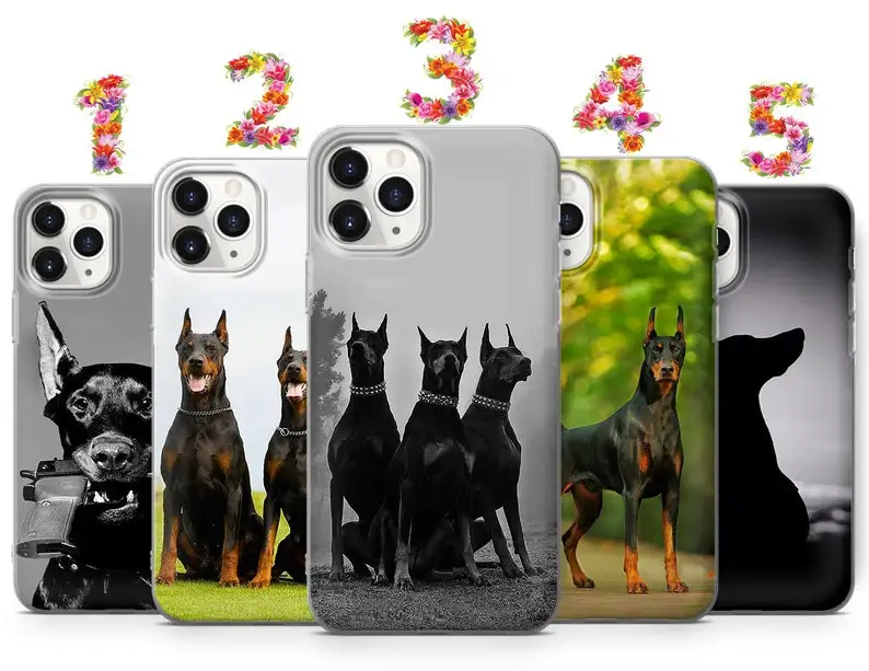 

Doberman phone case iPhone 13 12 11 X Xs Xr 8 7 6 5 Se, Samsung S21 S20 S10 Note20, Huawei P40 P30 P20 P10