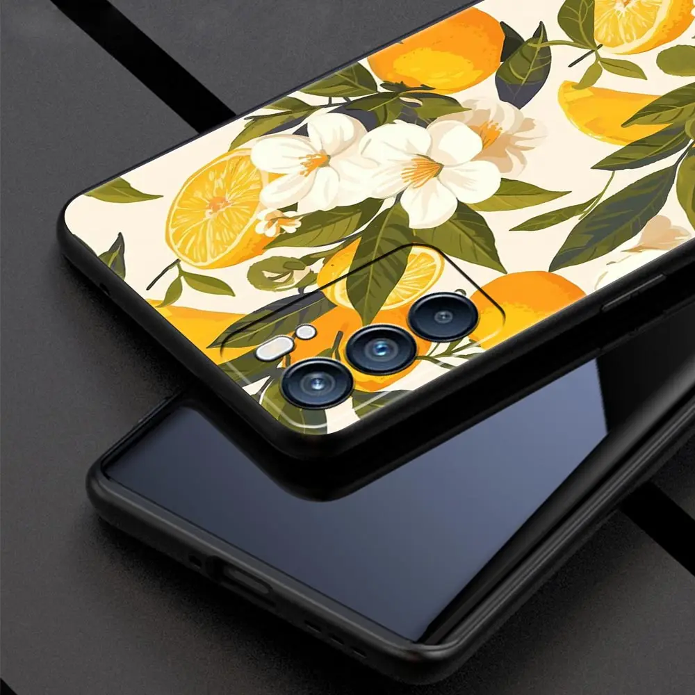 Фото Летний чехол для телефона с принтом лимона и фруктов для Oppo Reno 13 12 11 10 7 F Find X5 X6 A98 A80 A79 A78 A57 A54 A31 A17 Pro, мягкий ТПУ №2