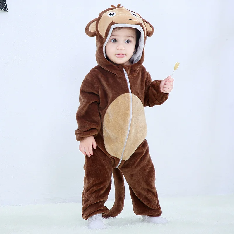 Baby Girl Clothes Monkey Animal Baby Rompers Costume New Born Bebe Clothing Panda Onesie Toddler Pajamas Winter Boys Jumpsuit