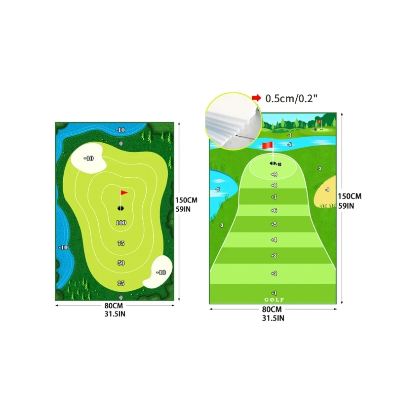 

Chipping Golf Practice Mats Golf Training Tool Sticky Playing Mat Chip Game for Home Backyard Game Area
