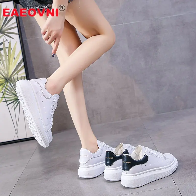 Women's Shoes White Sneakers Platform Comfortable Walking Large Size Breathable Vulcanized |