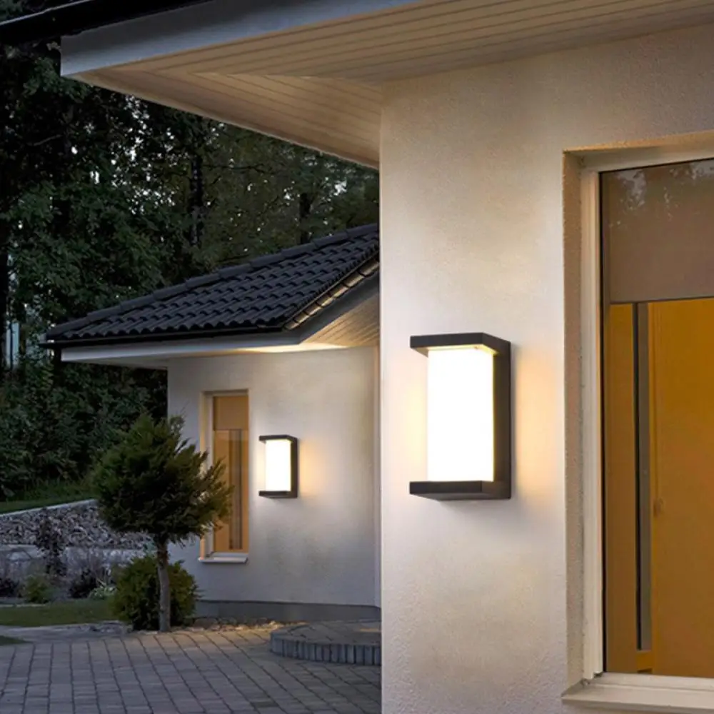 

Moisture-proof Wall Lamp Courtyard Villa Exterior Wall Corridor Balcony Wall Fitting Square Waterproof Highlight Led Light