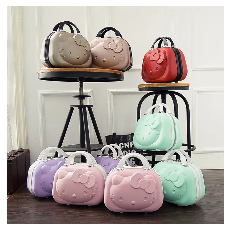 

14 дюймов Аниме Рисунок Hello Kittys Kawaii симпатичная 3D косметичка для девочек ручной чемодан коробка для хранения коробка с паролем подарки для девочек
