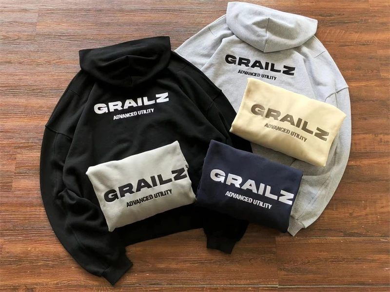 

Y2k Embroidery GRAILZ Logo Hoodie Men Women Heavy Fabric Unisex Casual Oversize Pullovers Hooded Clothing