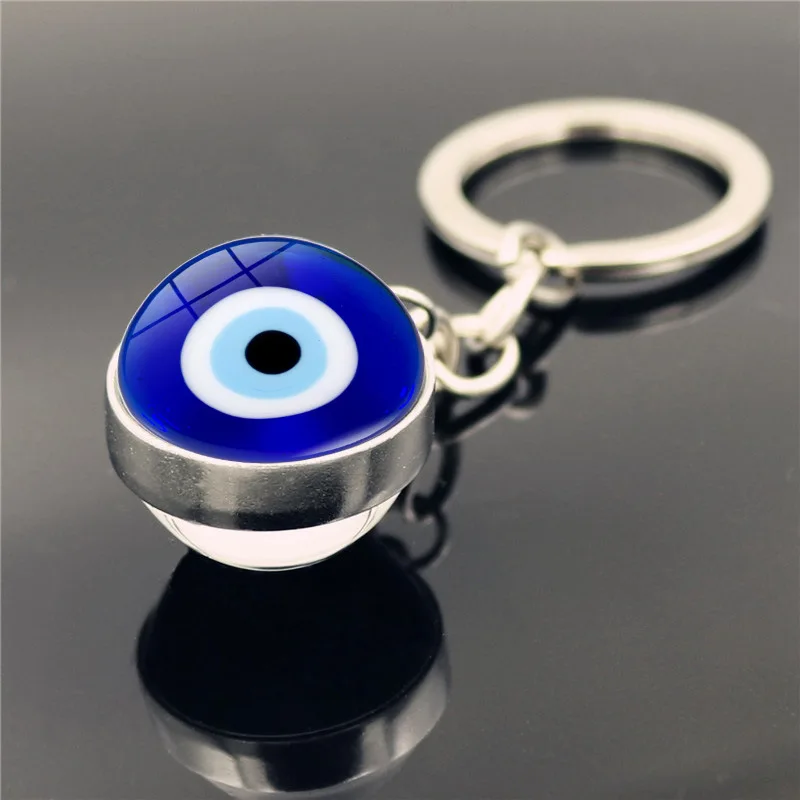 

Turkish Evil Blue Eye Glass Keychain Charms Pendants Keyring Hanging Decoration Accessories Amulet Good Luck for Friend Gift