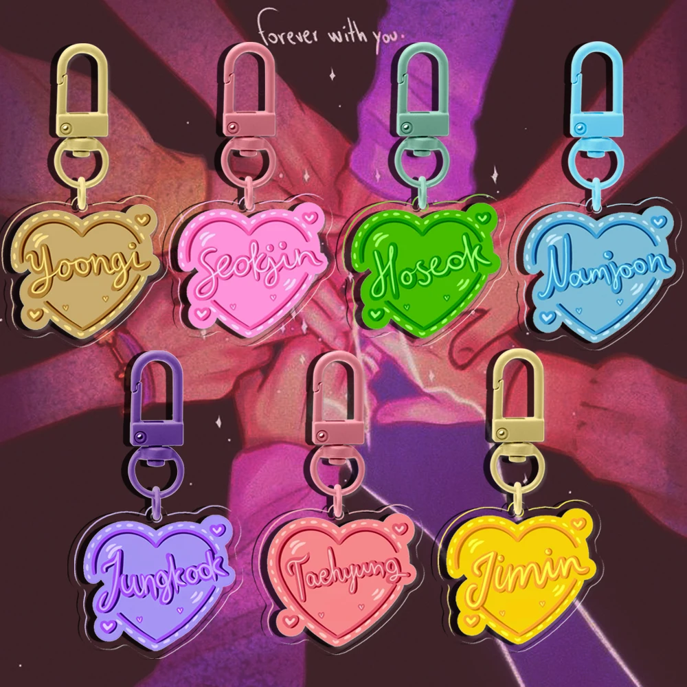 5 см акриловое кольцо для ключей в стиле Kpop Idol Macaron VkookJikook аксессуары подарков