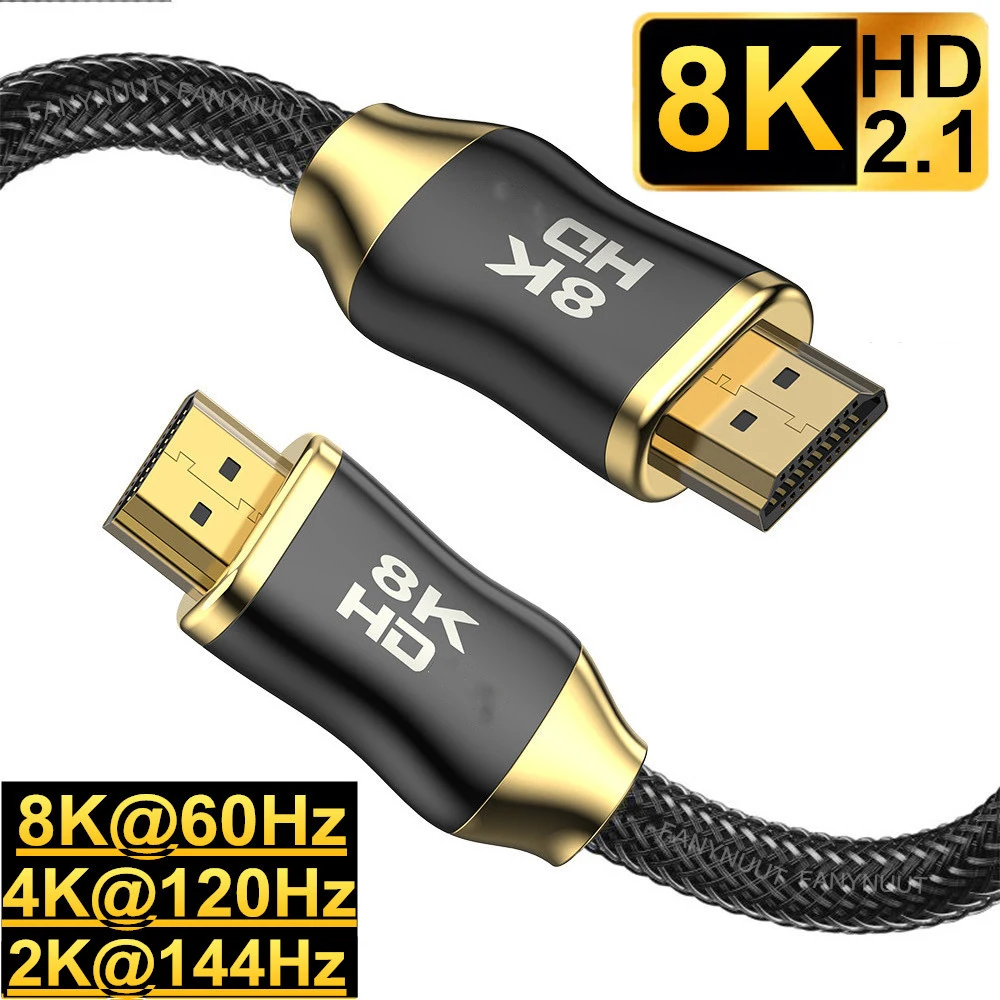HDMI-compatible Cable for Sony PS5 Cable 8K@60Hz 4K@120Hz Audio Cable for TV MI BOX 2.1 HDMI-compatible 8K HD2.1 Switch Cable