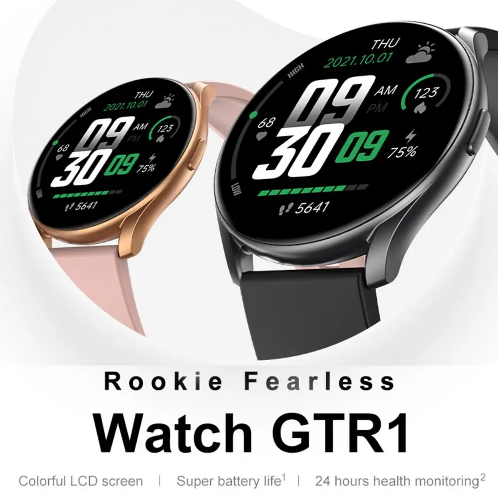 

GTR1 Smart Watch Round Screen Sport Watch IP68 BT5.0 Bluetooth Health Check Calling Motion Tracking Digital Watch for Men Women