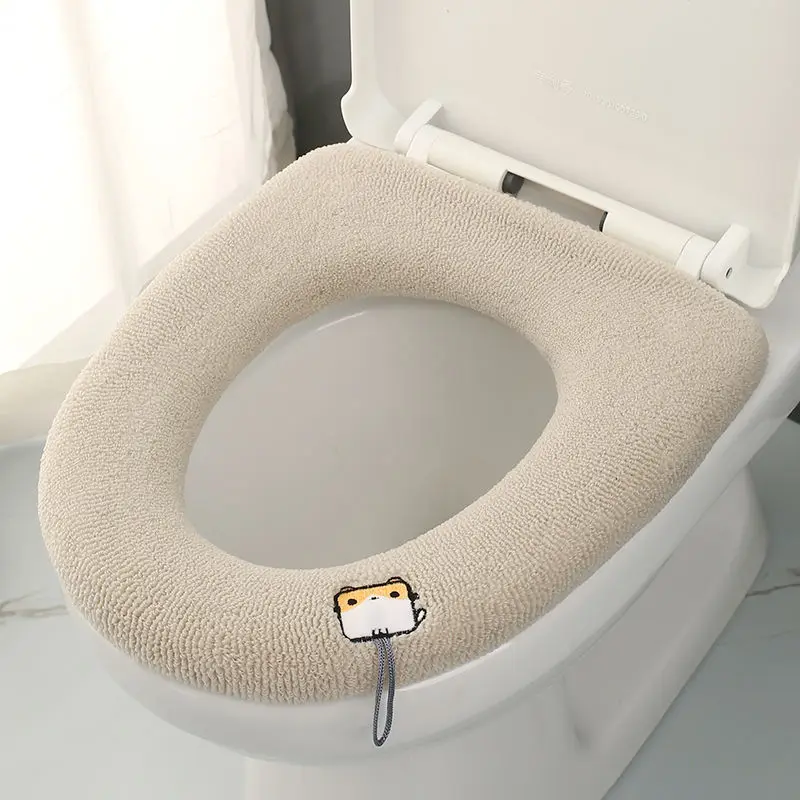 Зимняя женская Обложка теплое сиденье для туалета 1 шт. моющиеся аксессуары