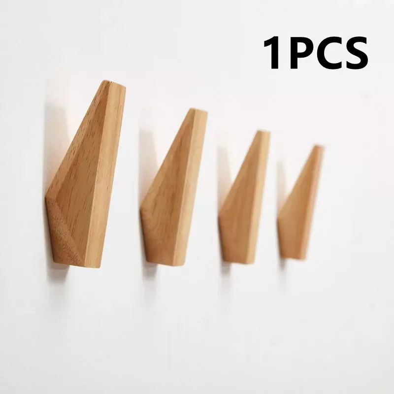 

1Pc New Japanese Style Simple Modern Solid Wood Hook Wall Hanging Decoration Household Towel Key Hook Fitting Room Coat Hooks