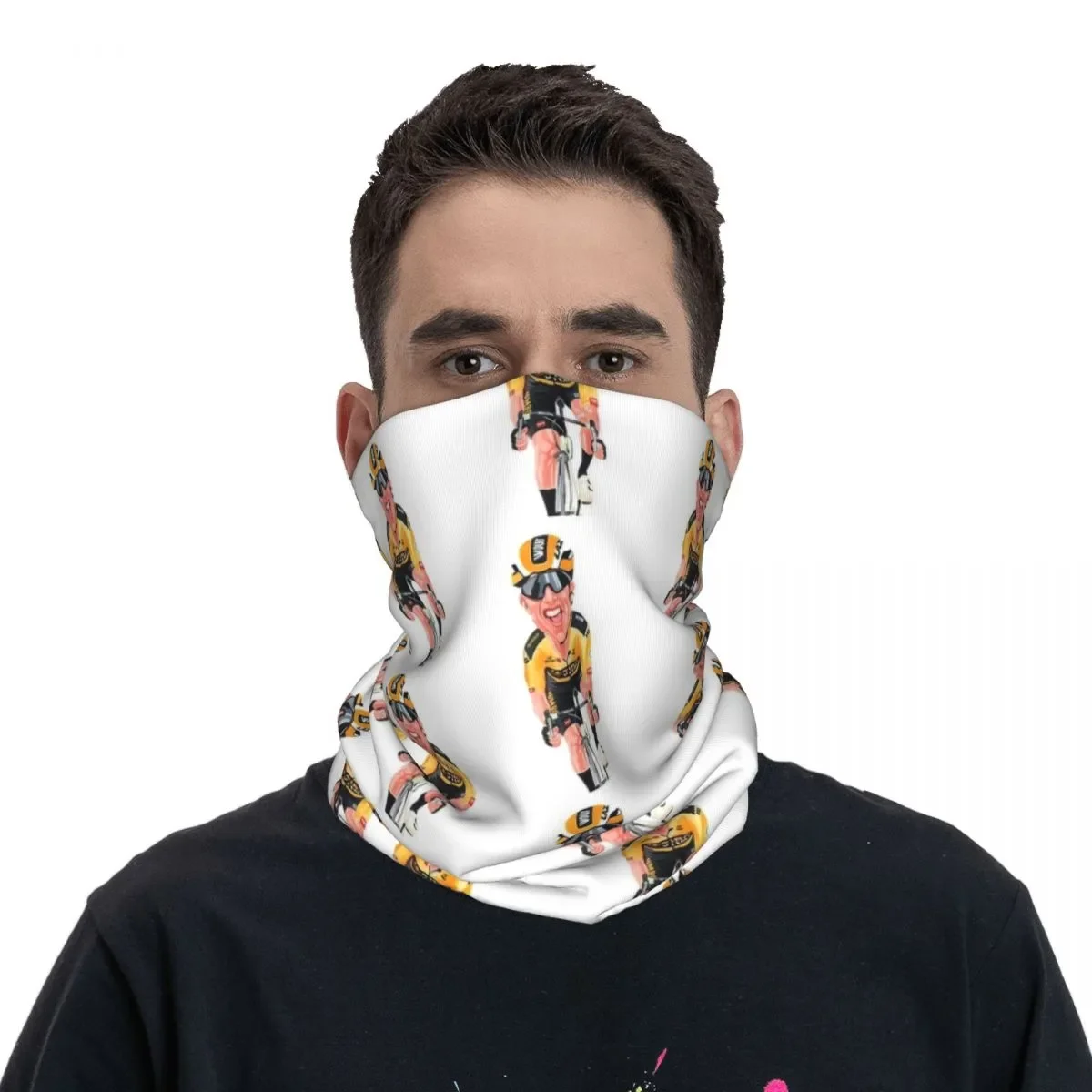 

Wout Van Aert смайлик мультфильм Merch бандана Шейная Обложка шарф летний шарф для верховой езды унисекс дышащий