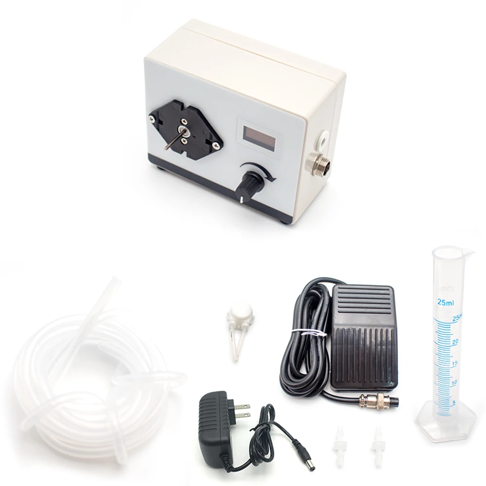 Micro Intelligent Peristaltic Pump Dosing Pump Lab Timing Quantitative Circulating Water Pump 3x5MM Silicone Tube Foot Switch