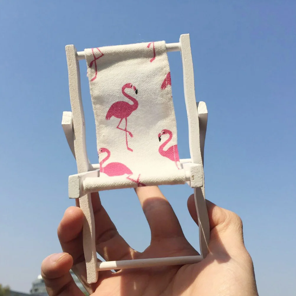 Миниатюрные наборы украшений мебель шезлонг деревянный орнамент складной дом