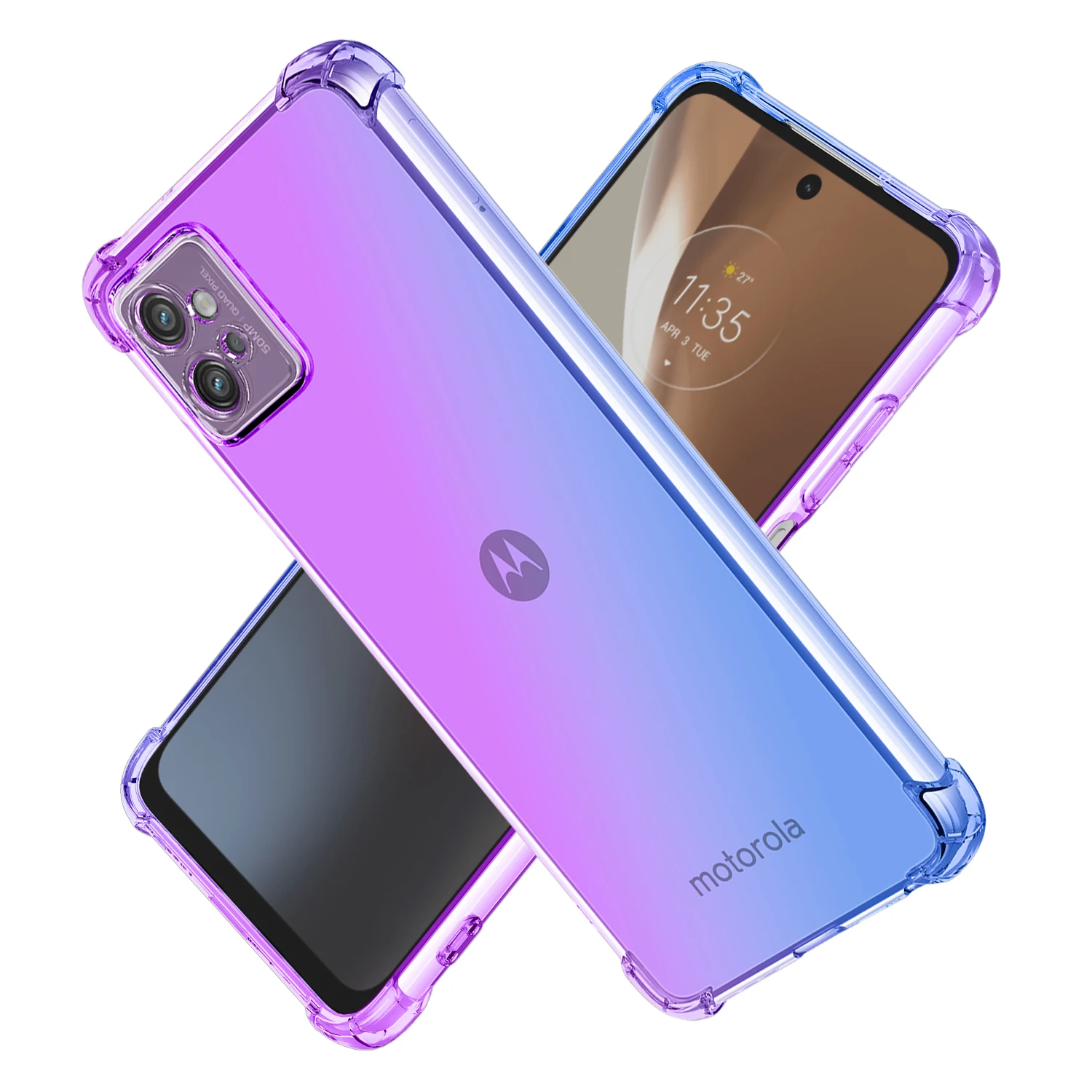 

Clear Cute Gradient Case for Moto G32 G31 G30 G22 G42 G52 G82 E22 E22i E32 E32S Slim Anti Scratch Flexible TPU Shockproof Cover