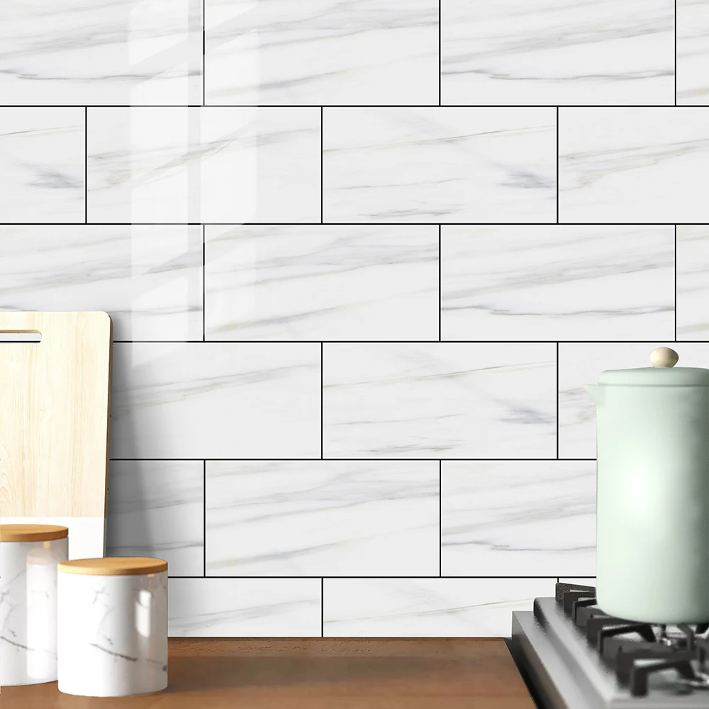 Мраморный шов из высококачественной ПВХ хрустальной пленки 30x60 см (4 шт.)-идеально