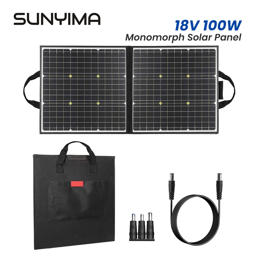 

SUNYIMA 100W 18V Full Power Portable Solar Panel Foldable High-power Monocrystalline Charging Folding Package Outdoor Bank Bag