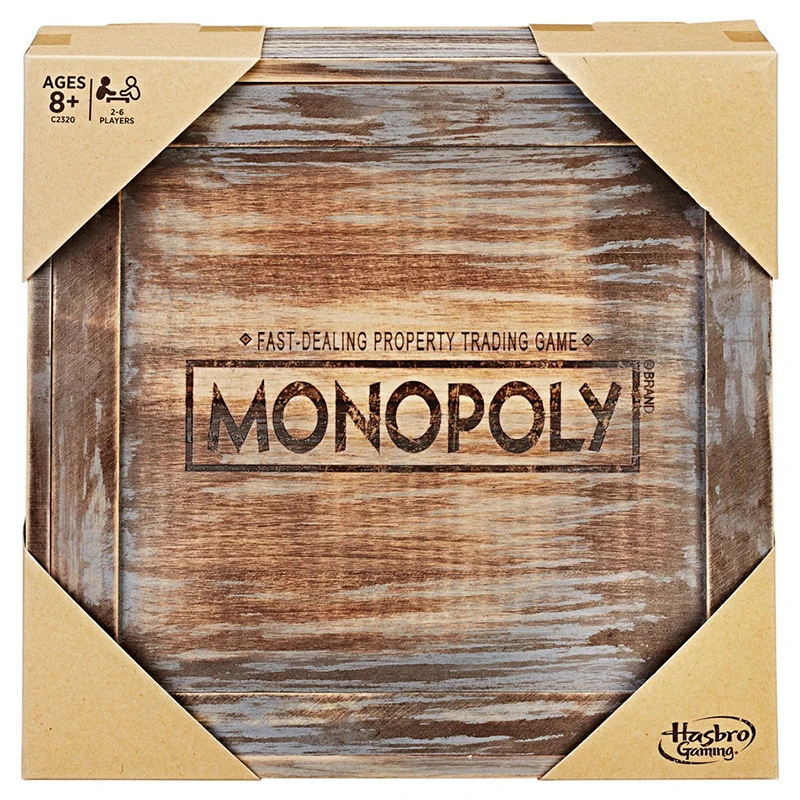 Настольная игра Hasbro, серия «Монополия в деревенском стиле», деревянная коробка на английском языке, игрушка-пазл для родителей и детей, наст...