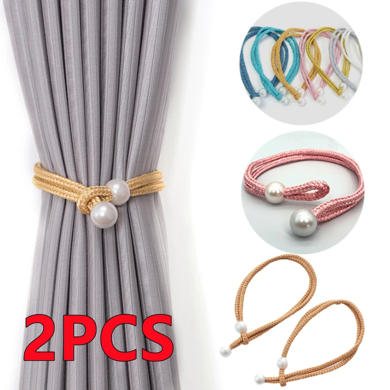 New 2/1PCS Small Pearl Curtain Clip Curtain Holders Tie Back Buckle Clips Hanging Ball Buckle Tie Back Curtain Decor Accessories