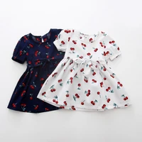 sumer dresses 2022 girls dress cherry infant cotton short sleeve baby clothes kid boutique children princess dress from1 5 years