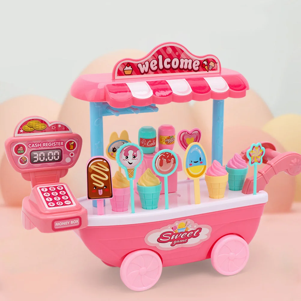 

Play House Ice Cream Toys Kids Educational Playthings Car Set Simulation Abs Carts Playing Prop Child Funny Children Vans