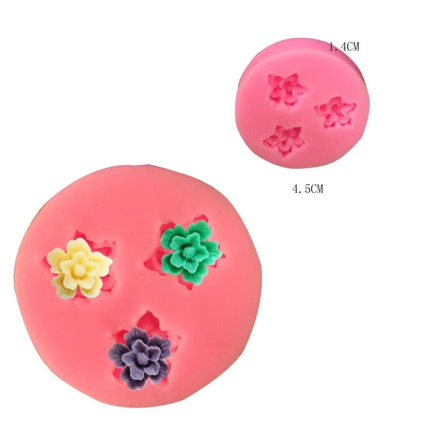 

3D Flower modeling silicone mold chocolate turning candy baking cake mold plaster dropping DIY decoration