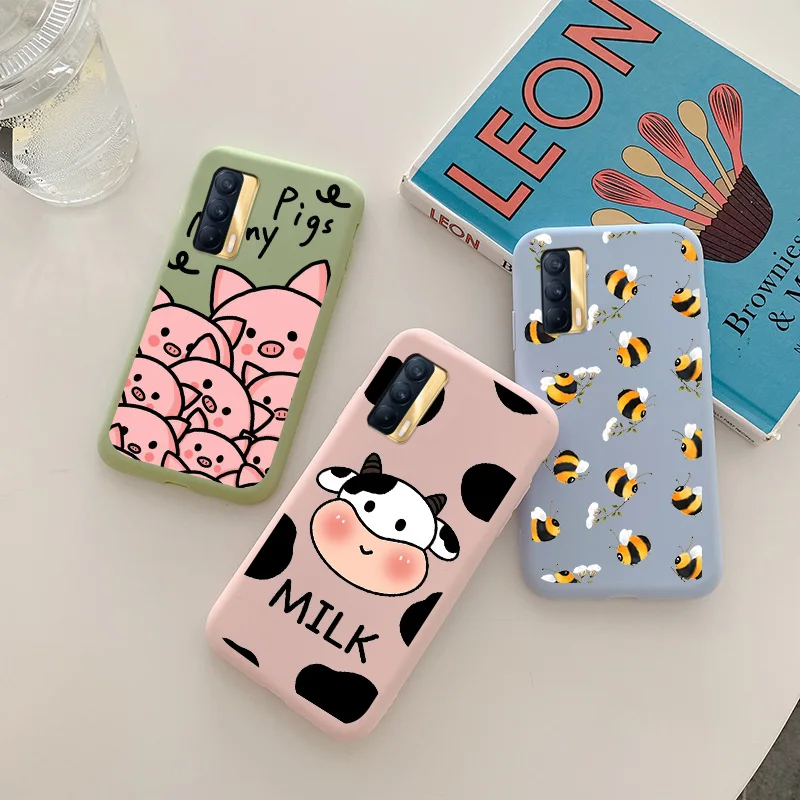 

For OPPO Realme X7 Case Fashion Painted Dragon Fundas Shell For OPPO Realme X7 Pro Case Soft Silicone Cute Animal Phone Shell