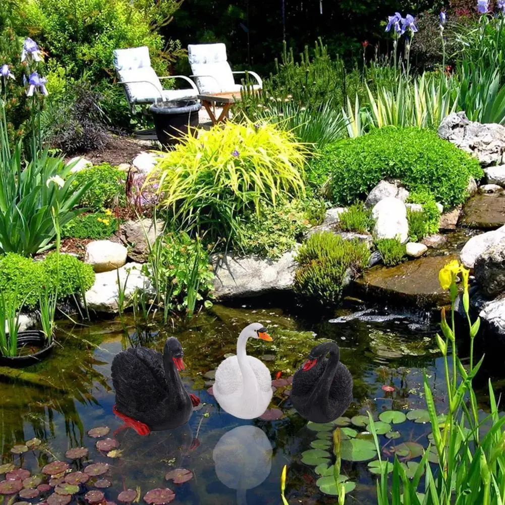 

Плавающая искусственная наружная садовая пруд, аквариум для рыб, Декоративная скульптура в виде лебедя для Белый, Черный лебедь C5F3