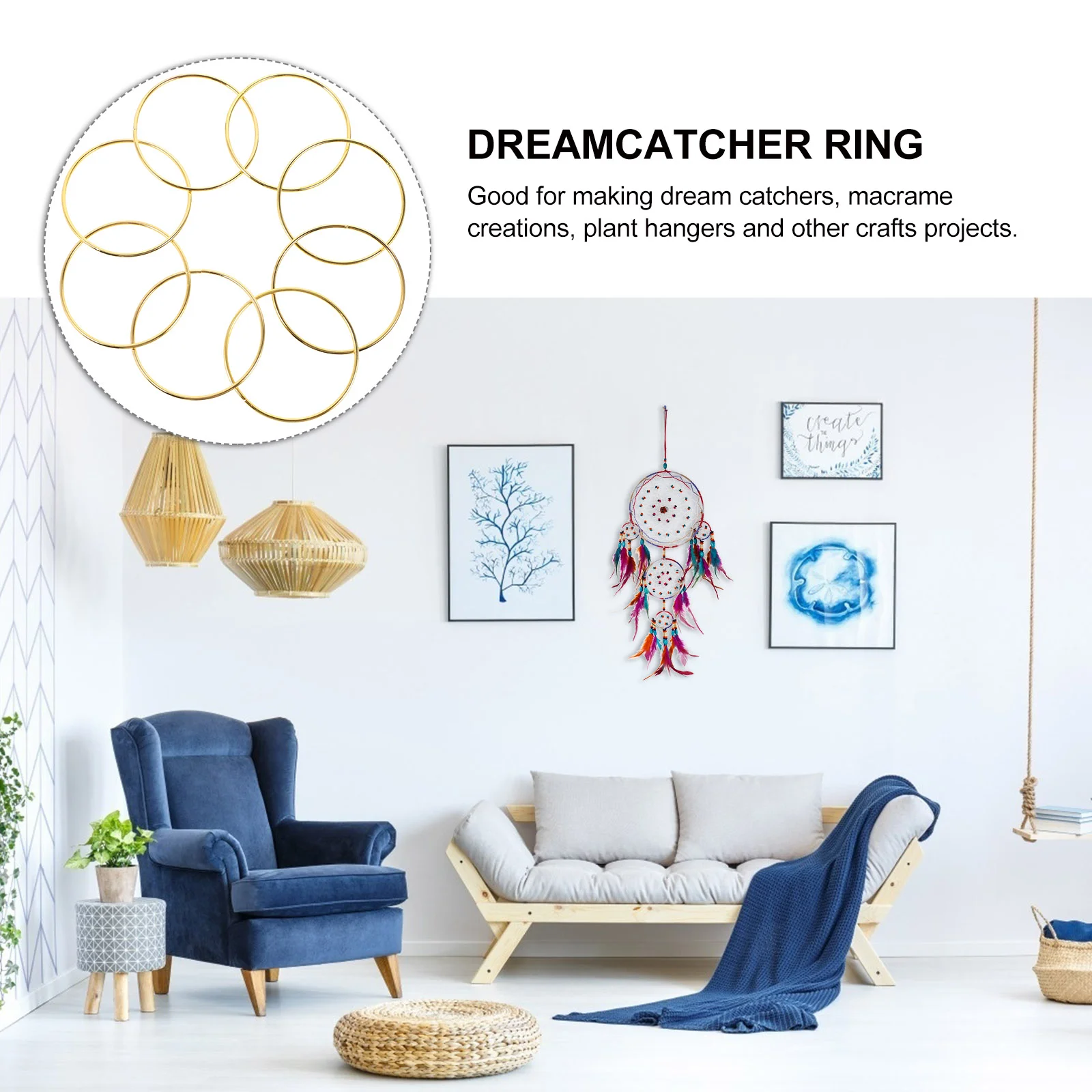 

10 Pcs Macrame Garland Metal Hoop Ring Tinsel Garland Metal Macrame Rings Embroidery Supplies Dream Catcher Metal Hoops Wreath