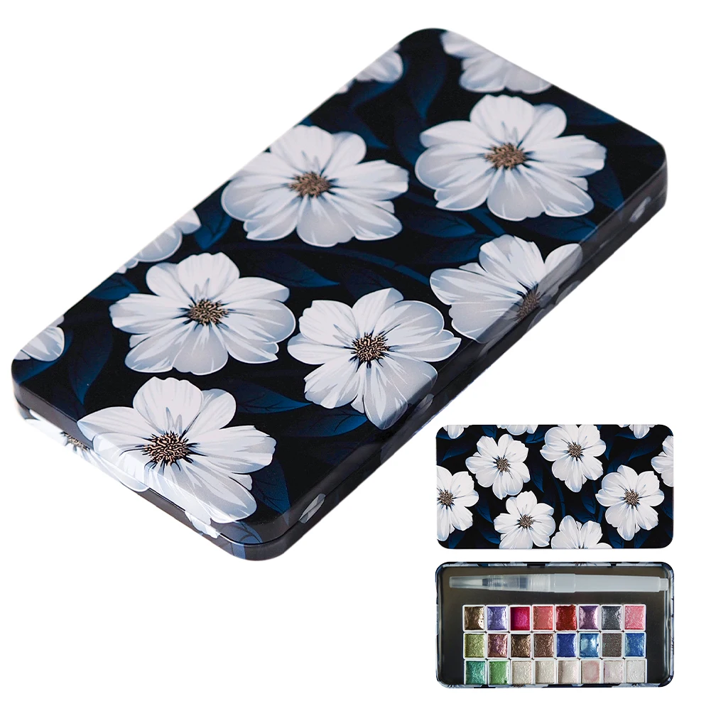 

24pcs Manicure Pearlescent Pigment Travel Base Students For Drawing Textured Watercolor Paint Set Portable Arts Colorful DIY