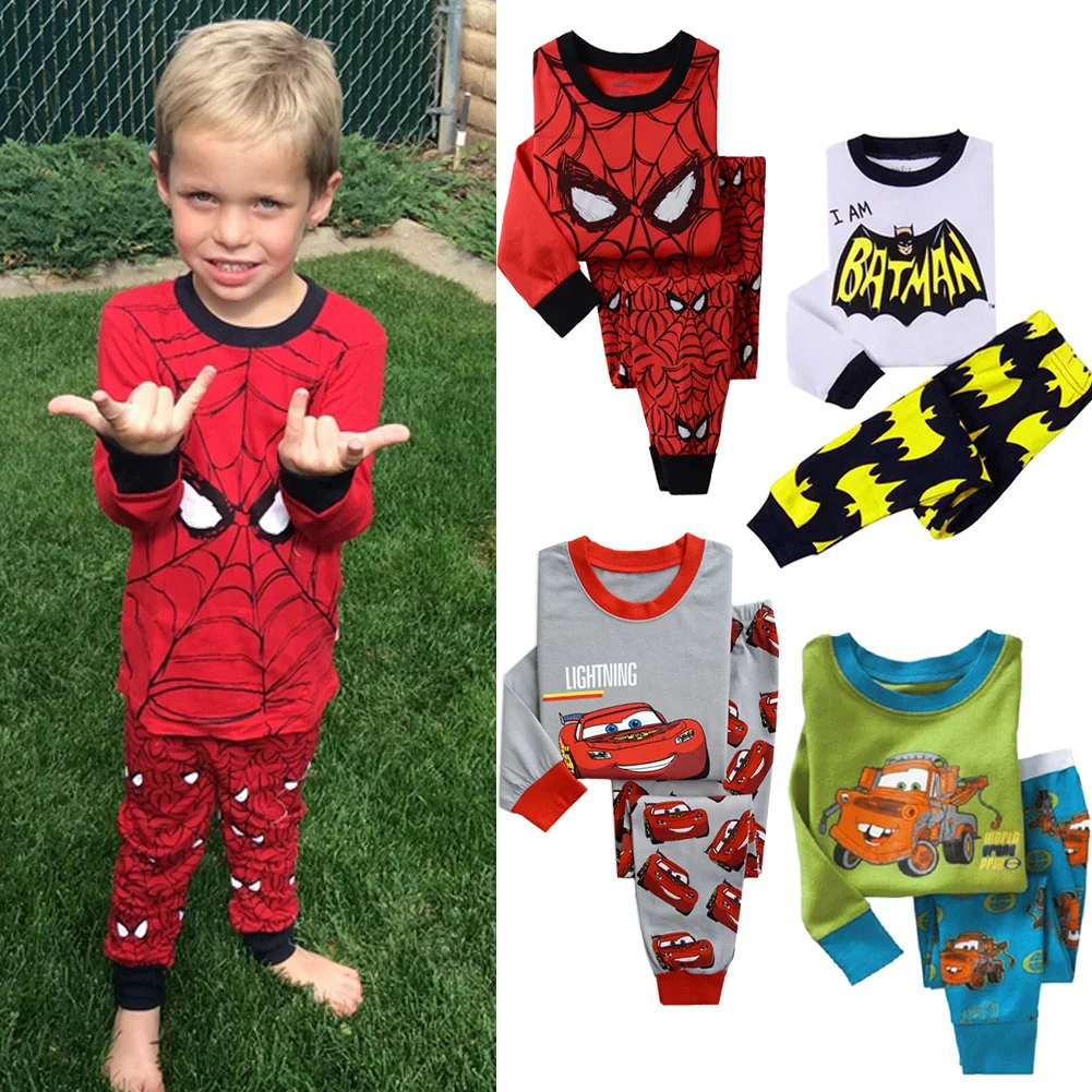 

Disney New Kids Baby Boy Spiderman Top Pant Sleepwear Pajamas Nightwear Pjs Clothes Set Leisure Clothes Sets 1-7Y