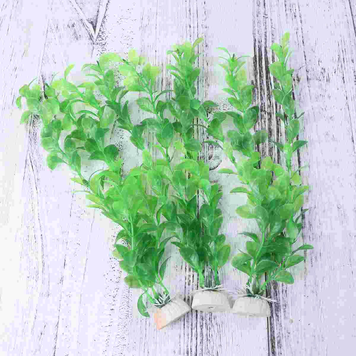 

3pcs Plants Artificial Mini Tank Ornaments Aquarium Decorations Plants for Decor