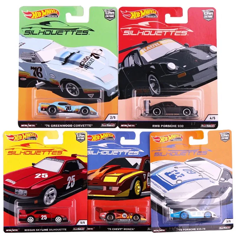 Фото Силуэт Hot Wheels 1:64 MONZA corevtte porsche 935-78 930 rwb nissan skyline Коллекционные литые под давлением модели автомобиля из сплава, статьи FPY8 №1