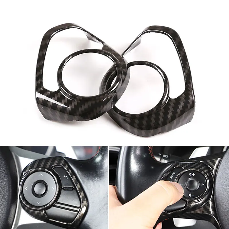 

For Toyota 86 Subaru BRZ 2017 2018 2019 2020 2021 Carbon Fiber Style Steering Wheel Cover Switch Button Interior Accessory Trim