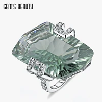 gems beauty original 925 sterling silver modern luxury style rings heterohexagon green amethyst rings for women fine jewelry